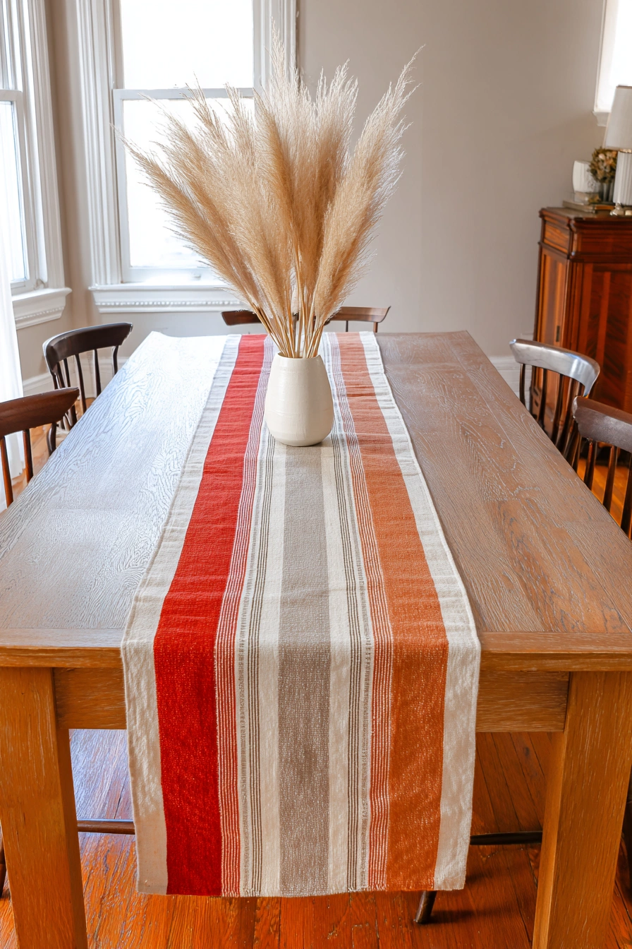Autumn Striped Table Runner