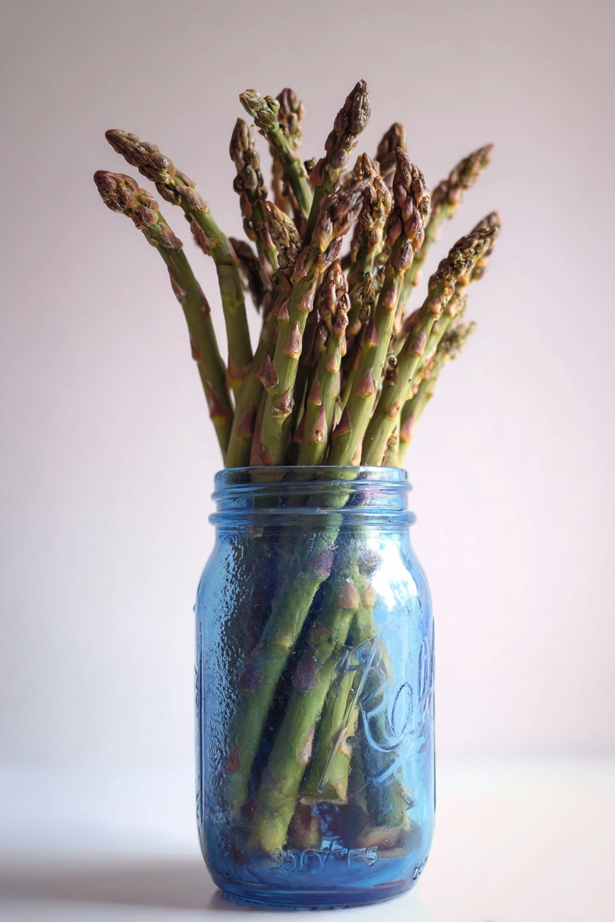 Fresh Asparagus Spears in Vintage Style