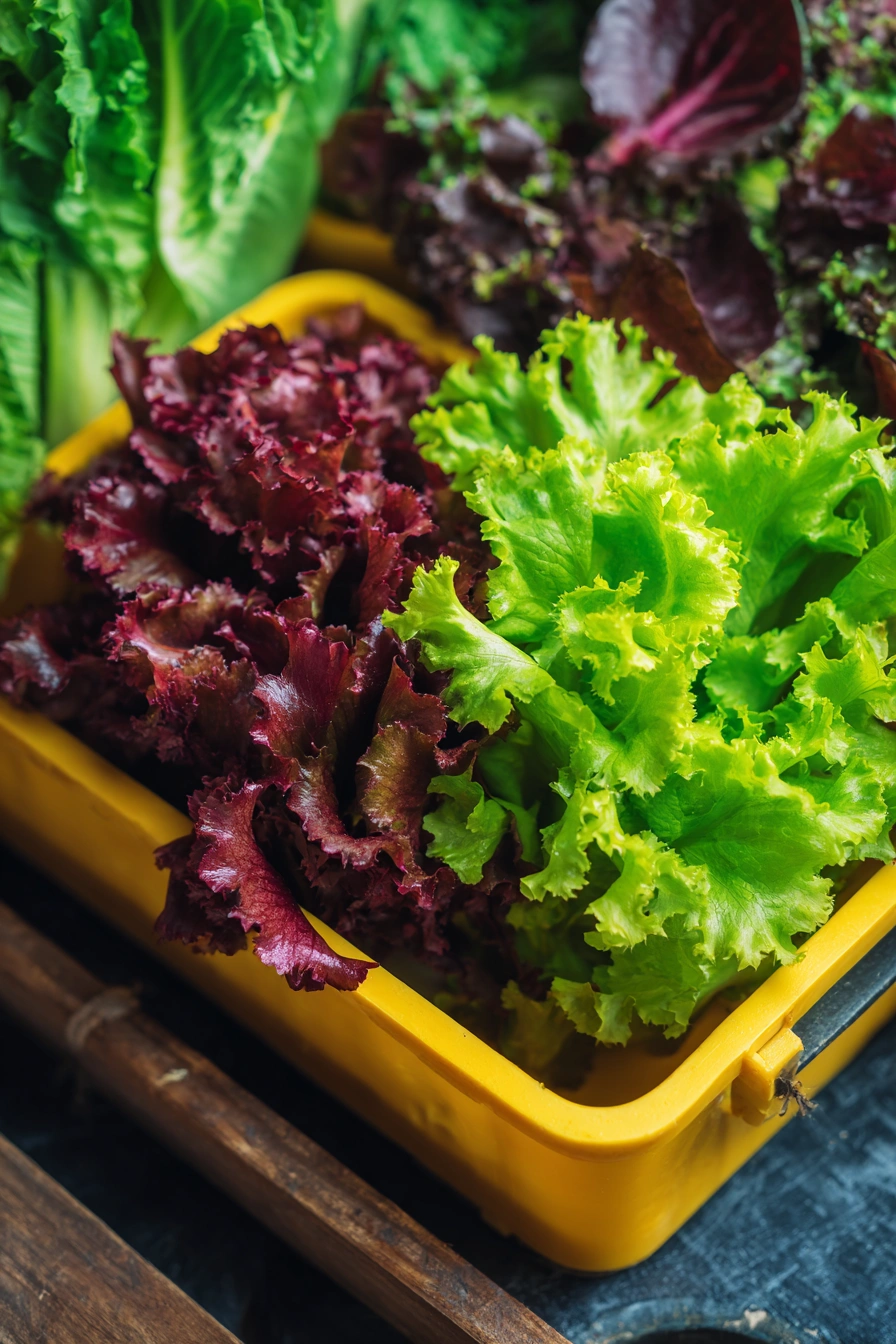 Colorful Leaf Lettuce Harvest
