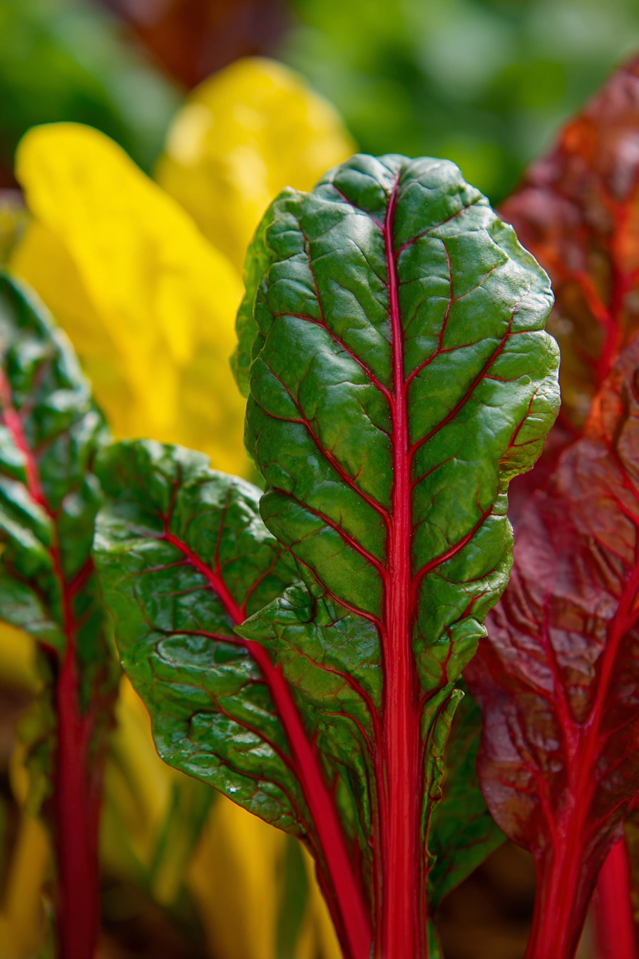Rainbow Chard with Bold Color Contrast