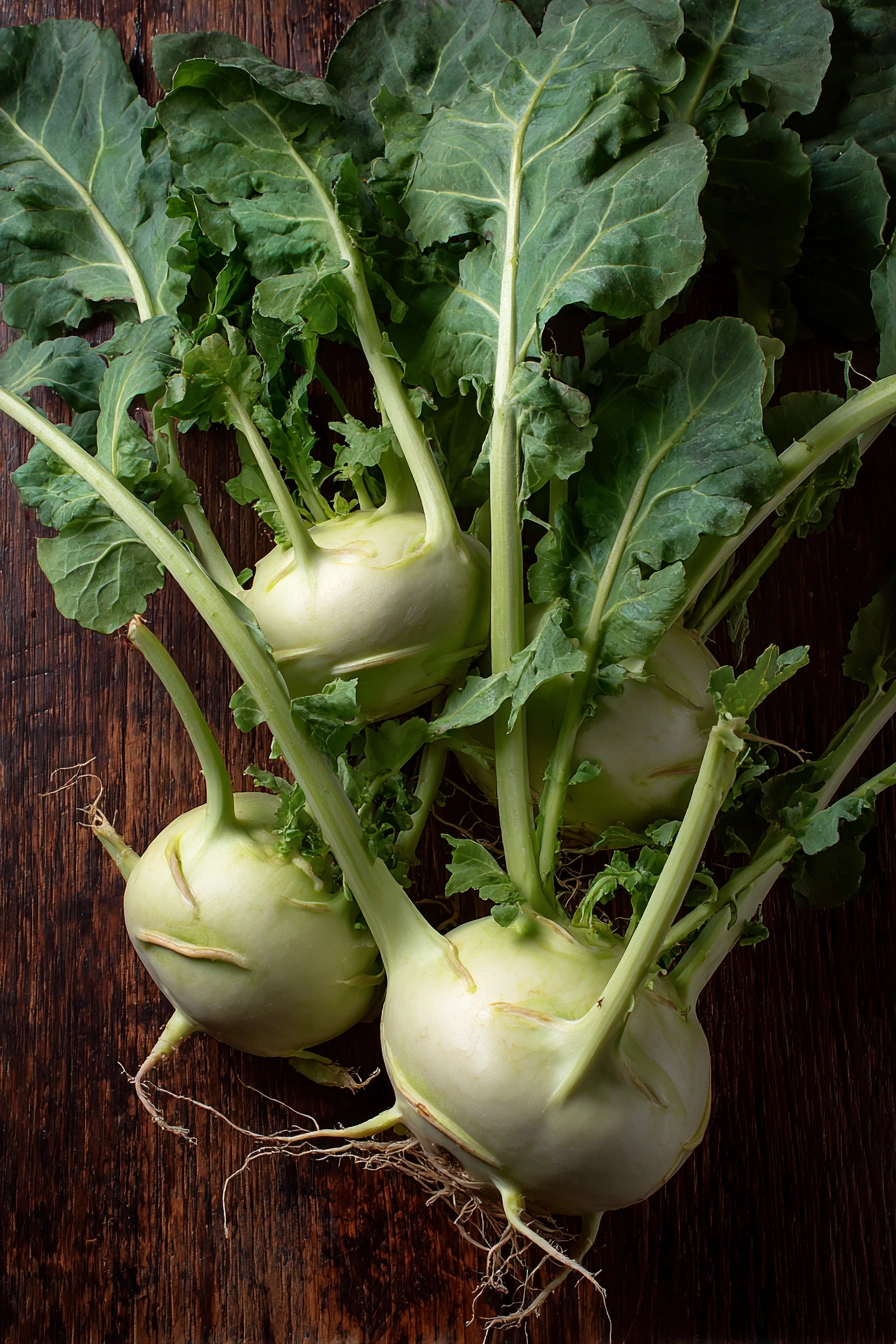 Crisp Kohlrabi Fresh from the Soil