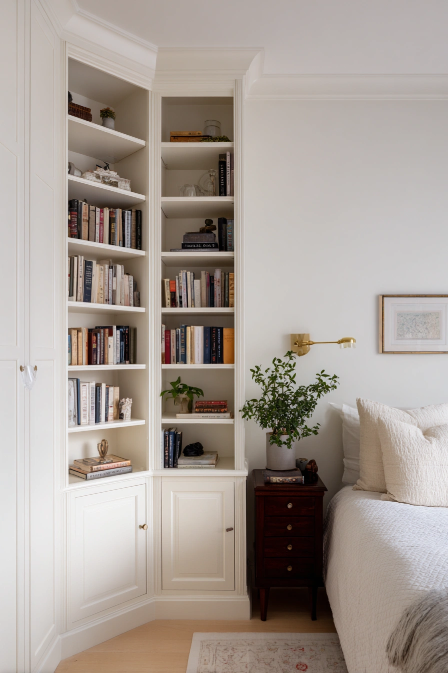 Classic Built-In Bookshelves with Elegant Flair
