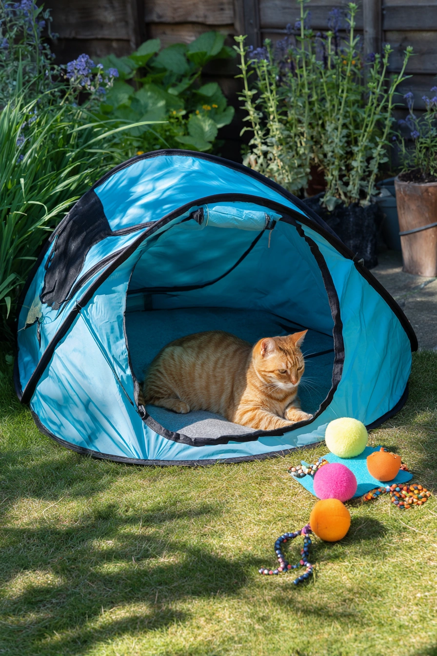 Pop-Up Cat Tent for Garden Lounging