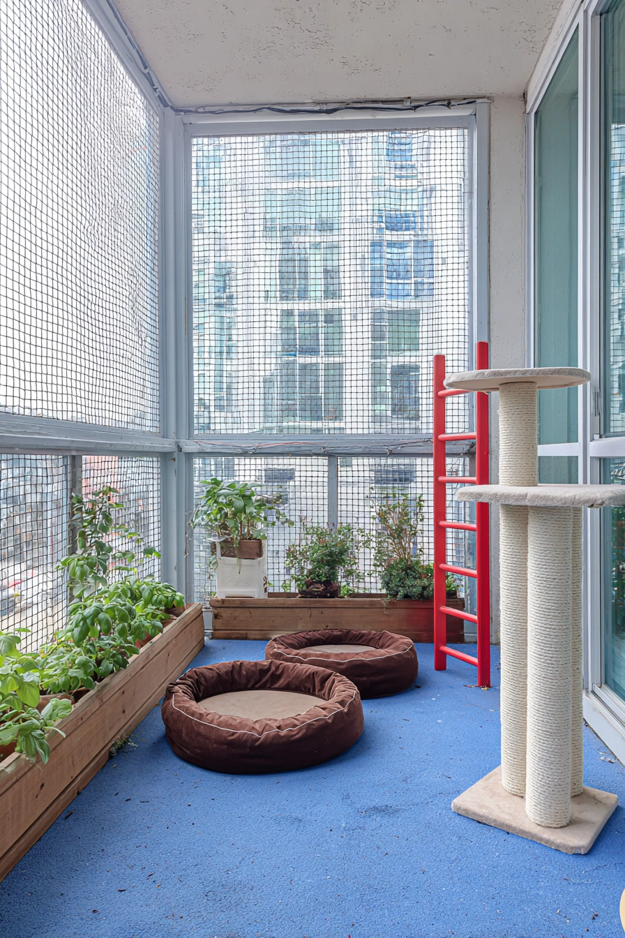 Urban Balcony Catio with Garden Vibes