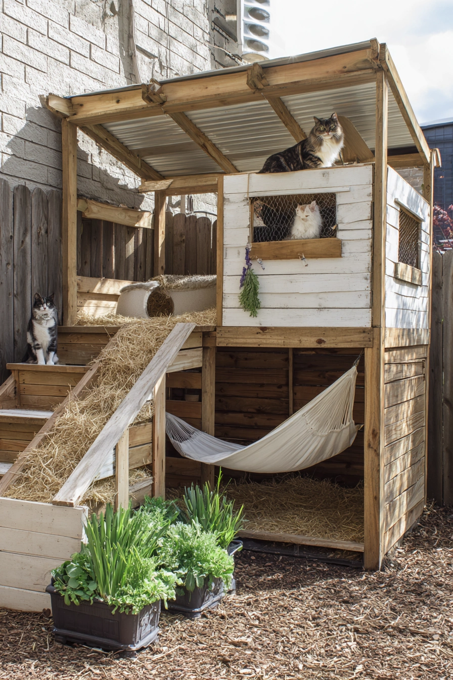 Rustic Barn-Style Catio Retreat
