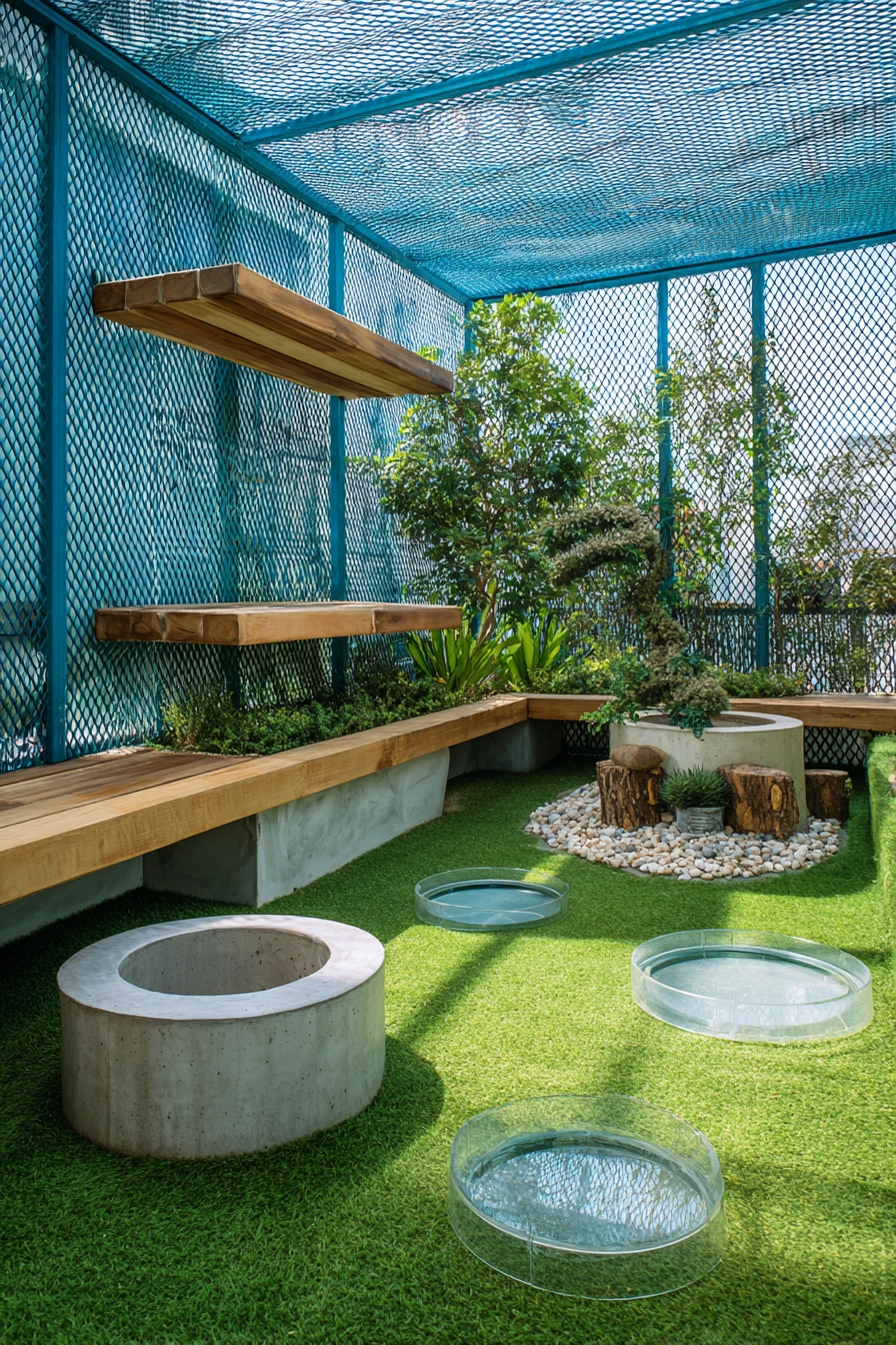 Zen Garden Catio with Natural Touches