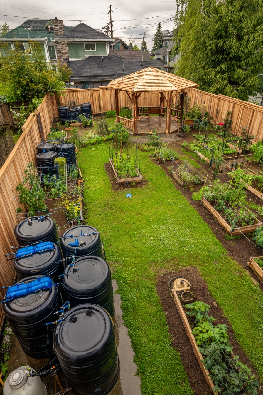 Urban Backyard Garden with Smart Irrigation