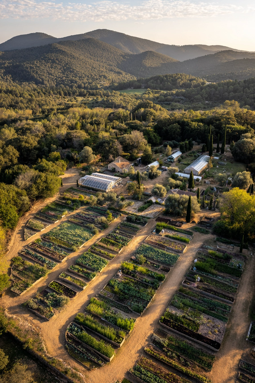 Expansive Mediterranean-Inspired Garden Layout