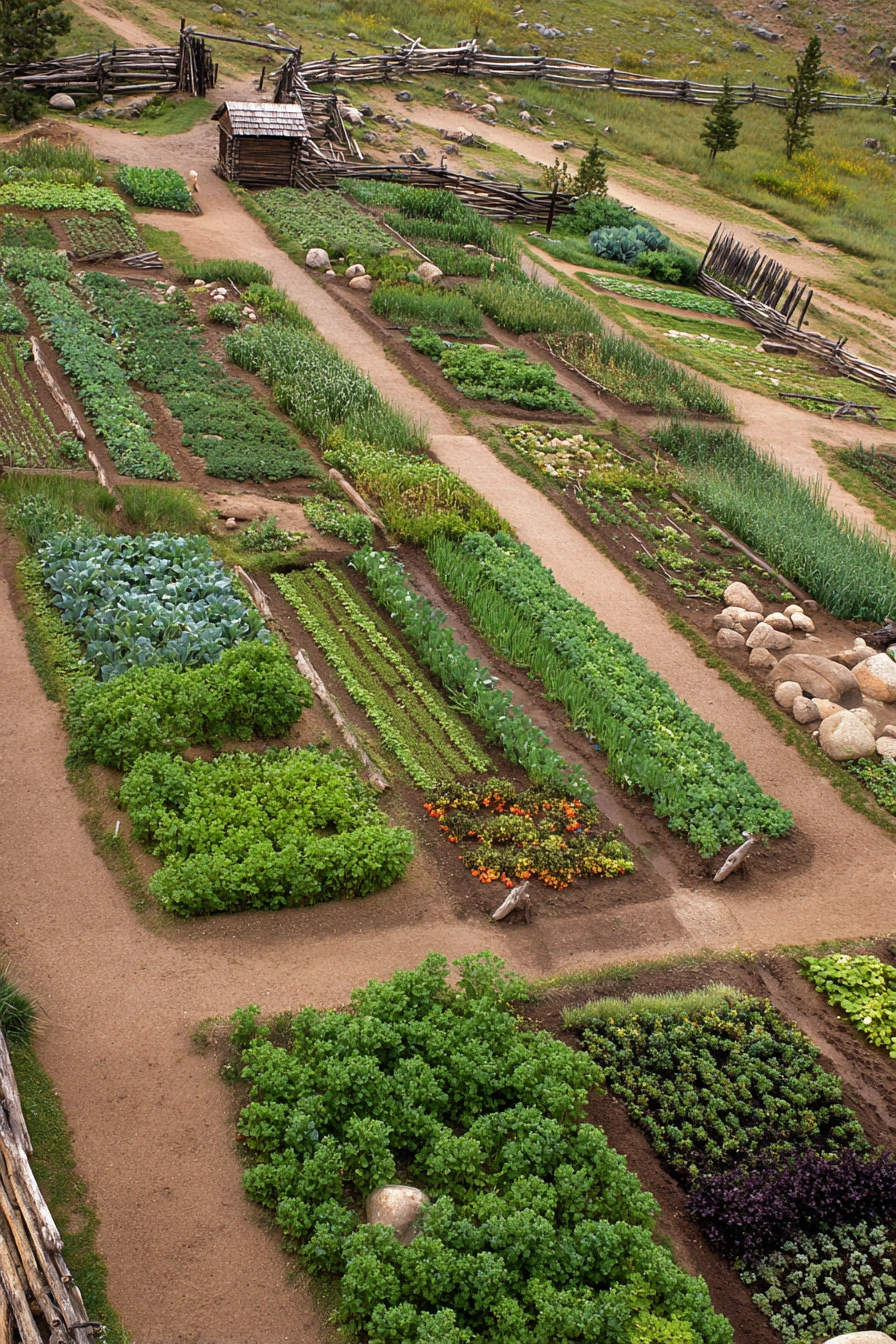 Frontier-Style Garden with Row Planting