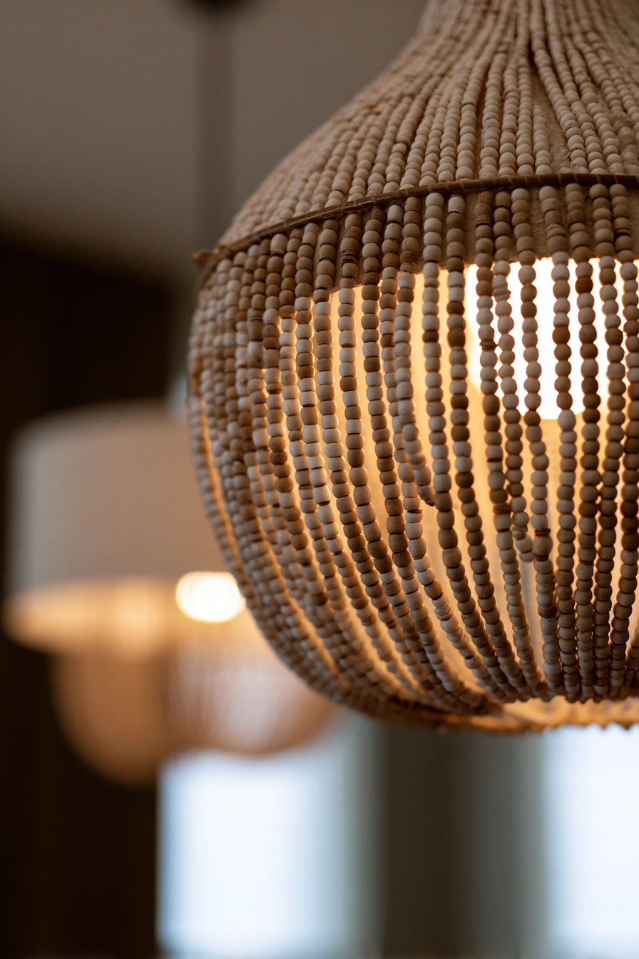 Boho Beaded Pendant Light Glow-Up