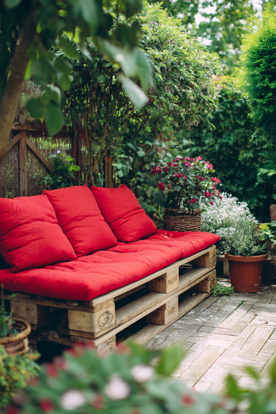 Cozy Pallet Sofa for Outdoor Lounging