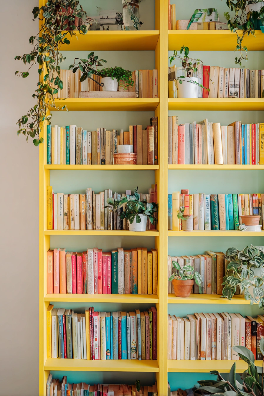 Bold Bookshelf Glow-Up with Yellow Pop