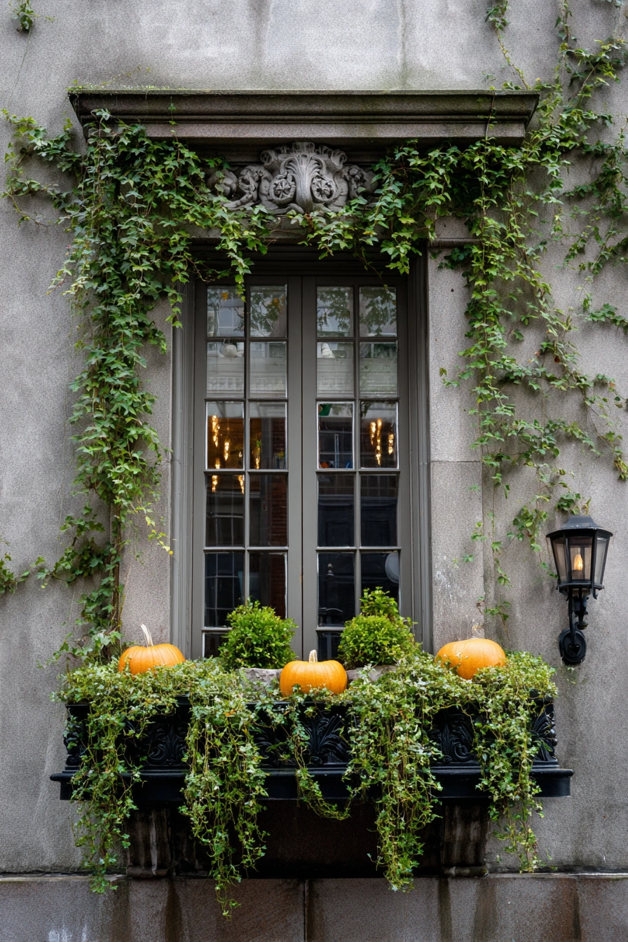 Pumpkins on the Window Ledge