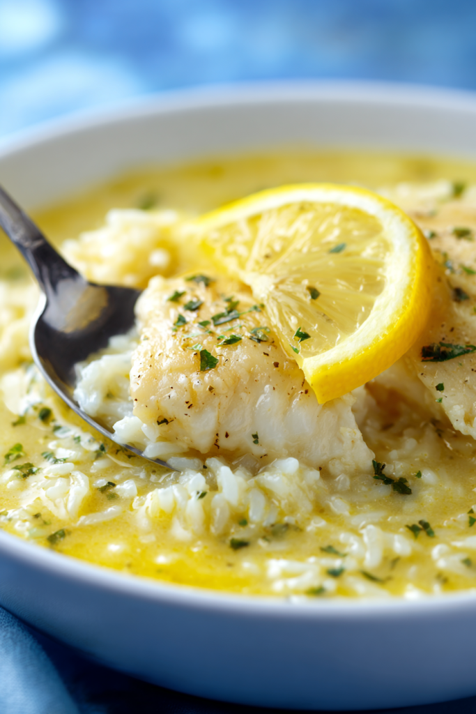 Greek Lemon Chicken and Rice Soup