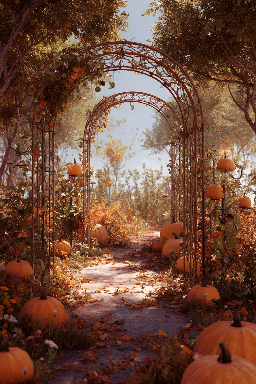 Pumpkin Arches for Enchanted Pathways