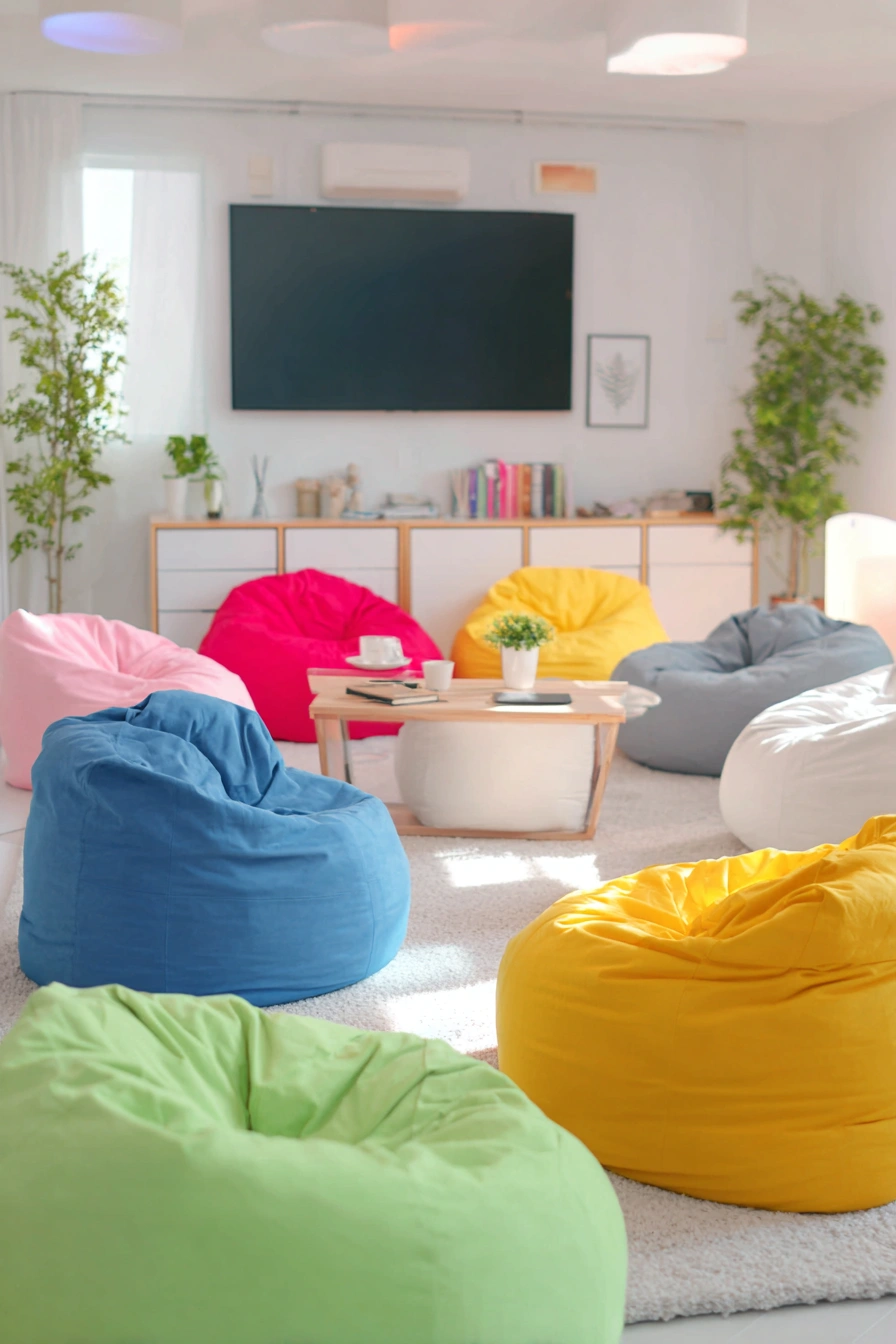 Bright & Airy Bean Bag Media Room
