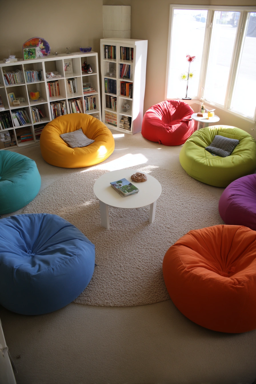 Color-Pop Reading Lounge with Playful Energy