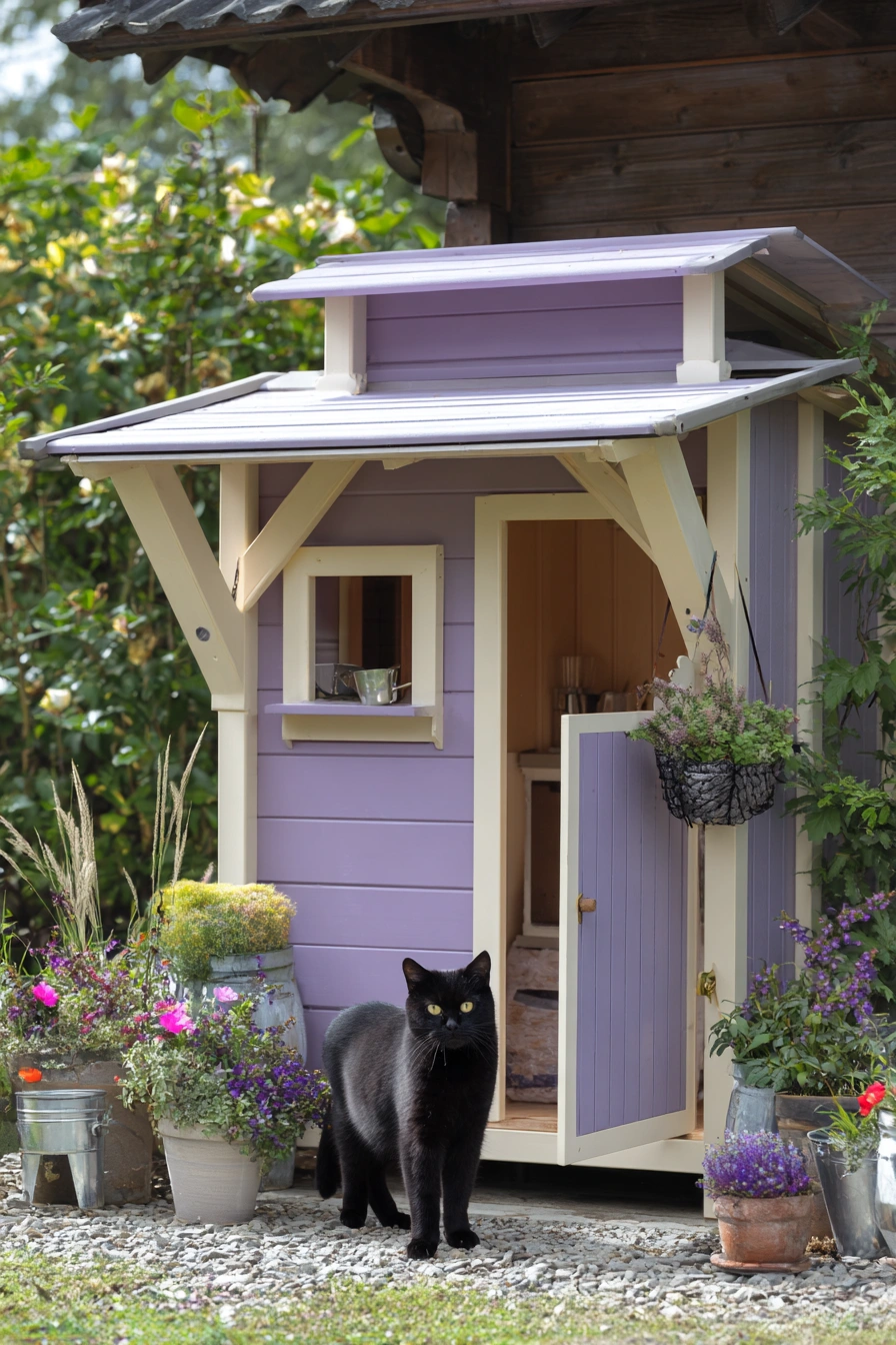 Whimsical Cottage-Style Cat House