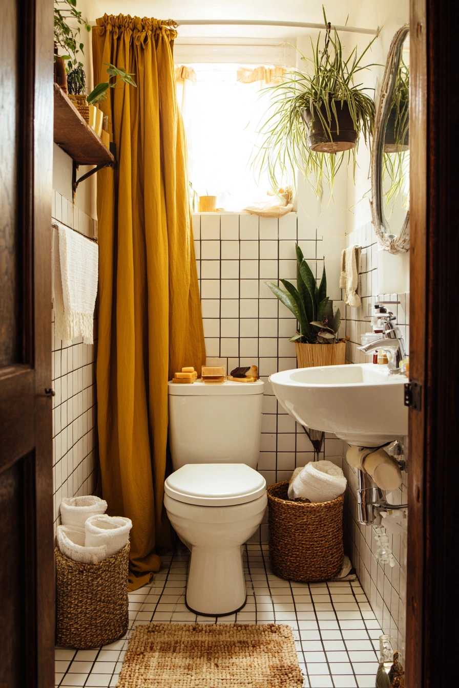 Warm & Earthy Boho Bathroom Nook