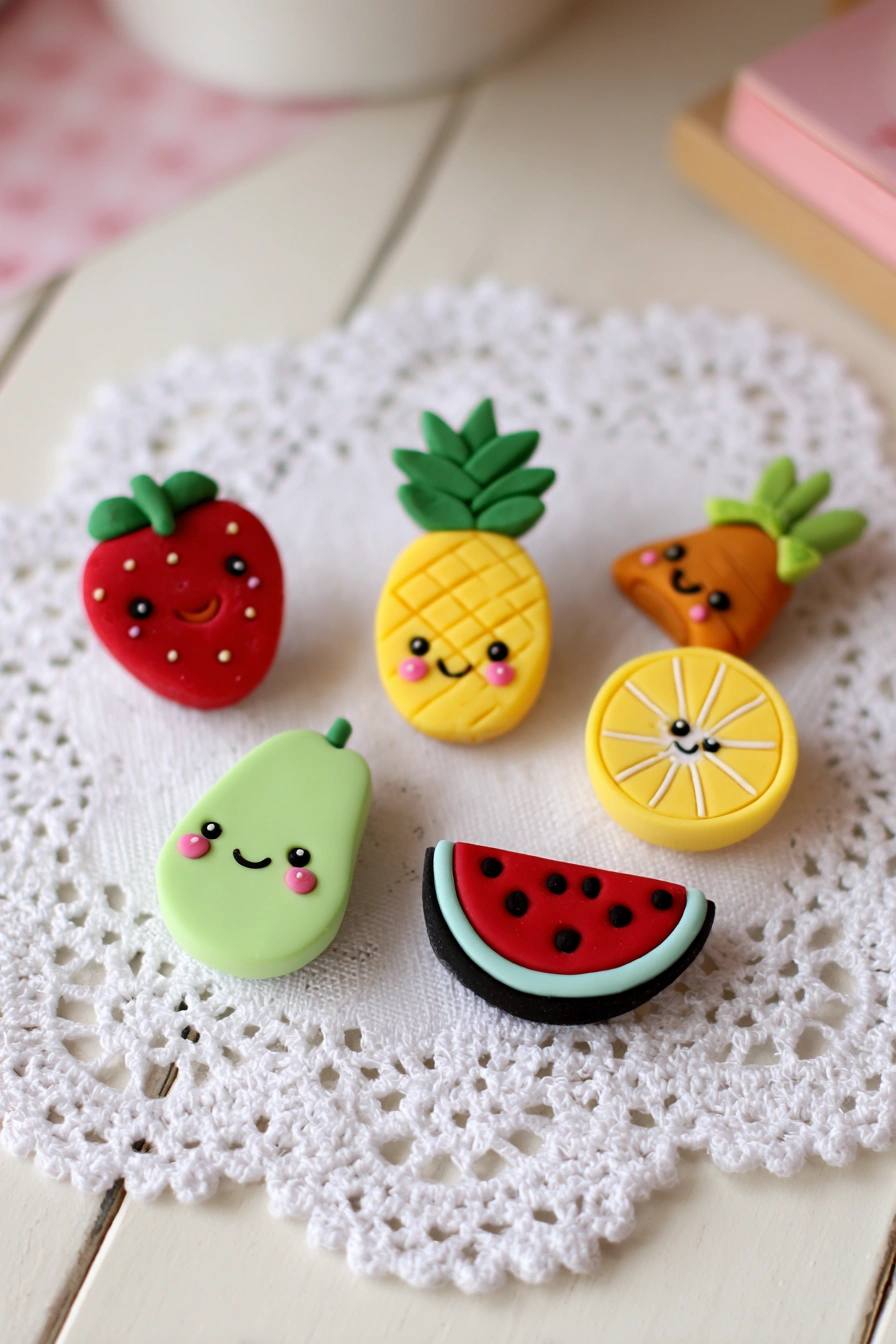 Cute Kawaii Fruit Clay Charms