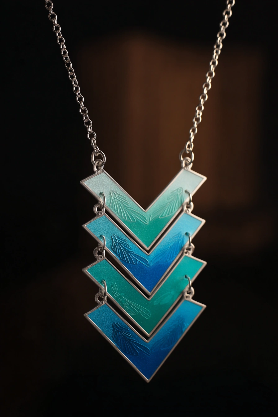 Geometric Ombre Clay Necklace