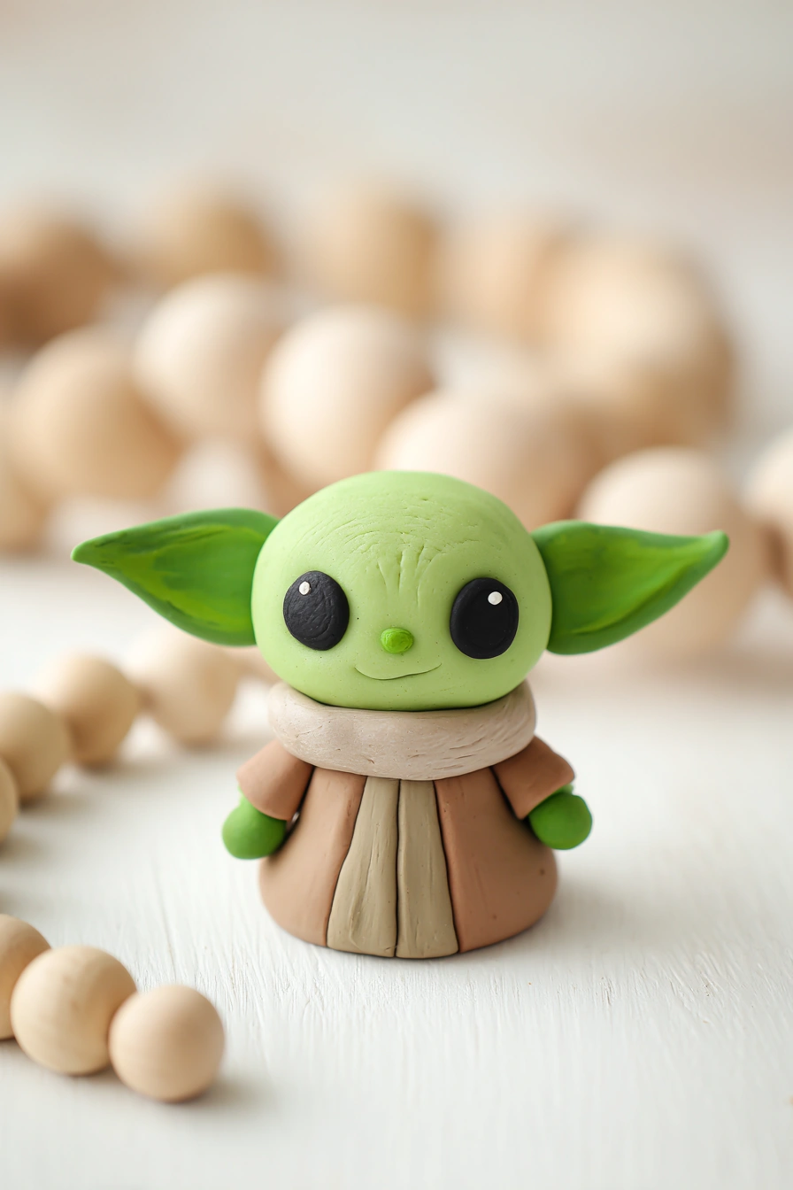 Adorable Baby Yoda Clay Figure