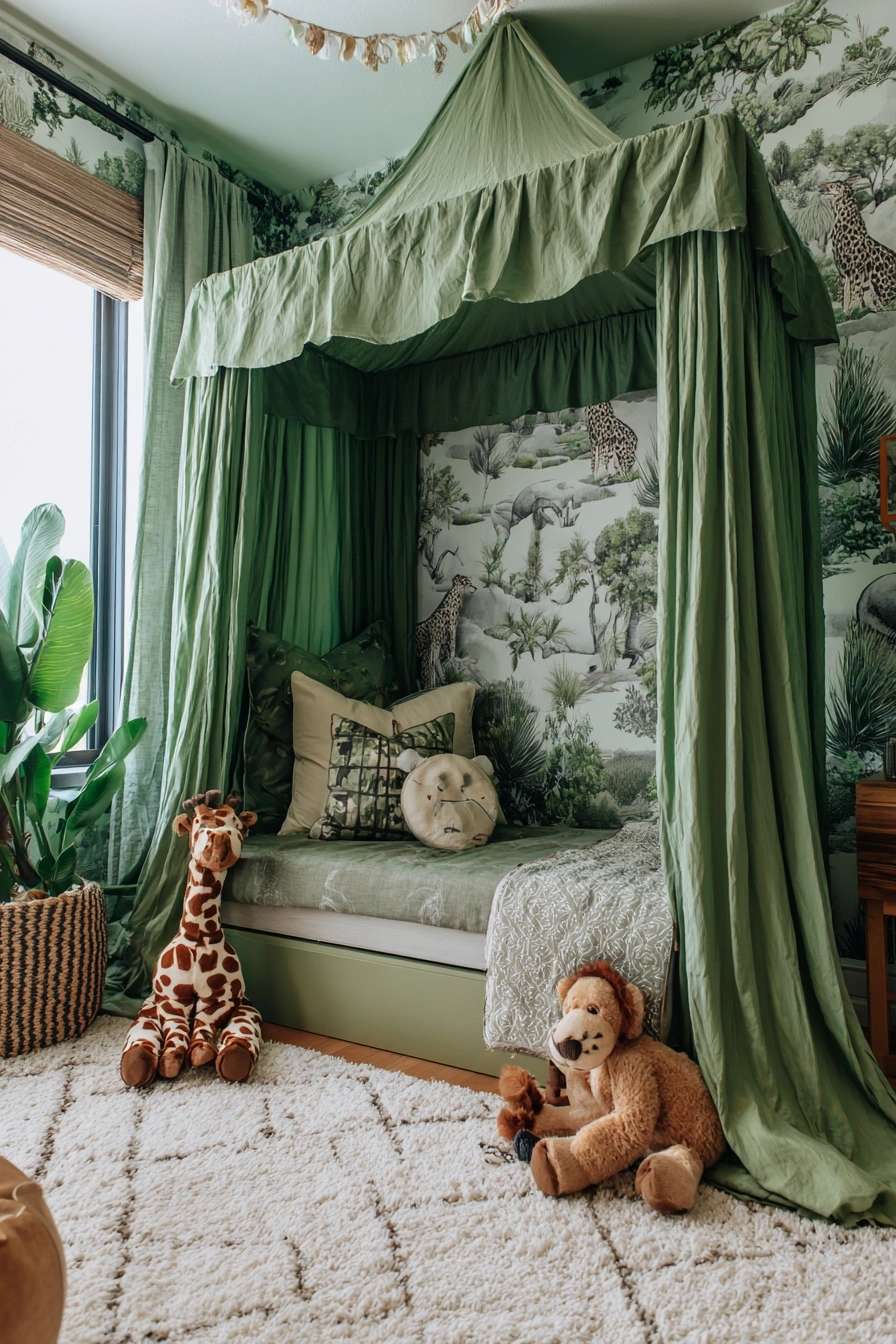 Safari-Themed Canopy Corner for Wild Imagination