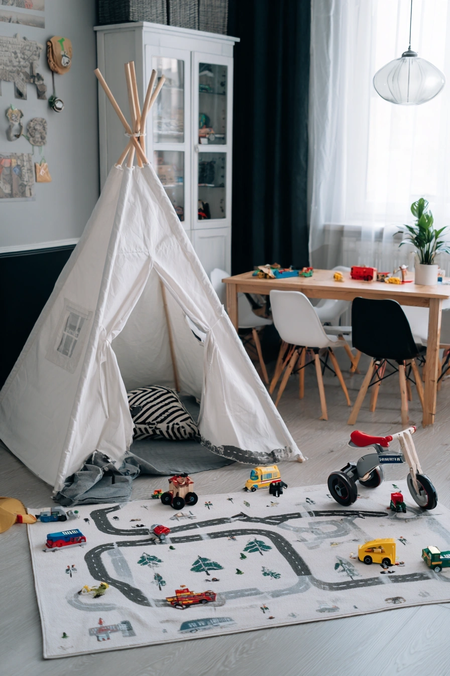 Playroom Adventure with Teepee & Toy Town