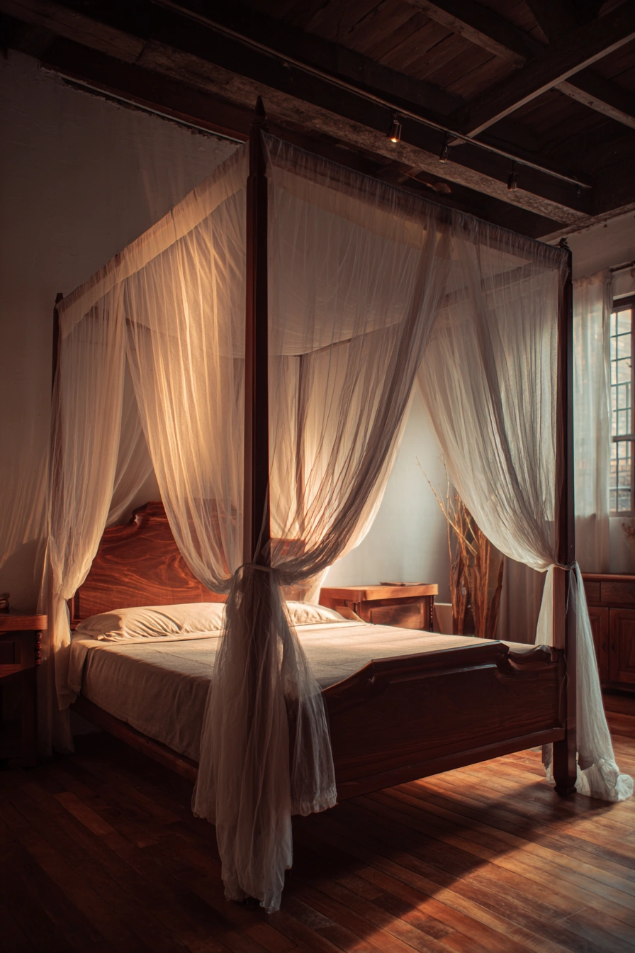 Romantic Canopy with Rustic Drama