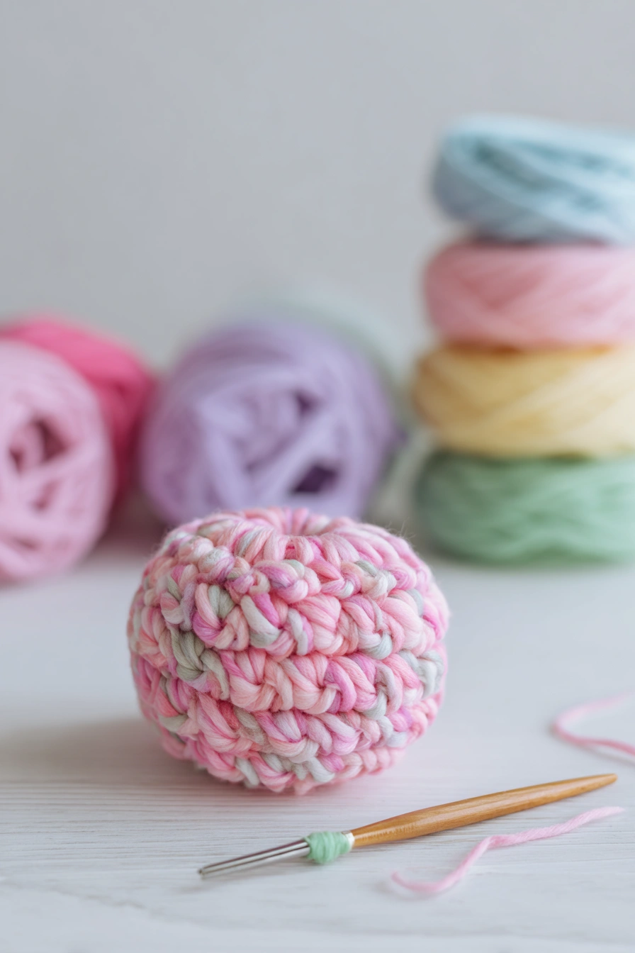 Chunky Pastel Crochet Puff