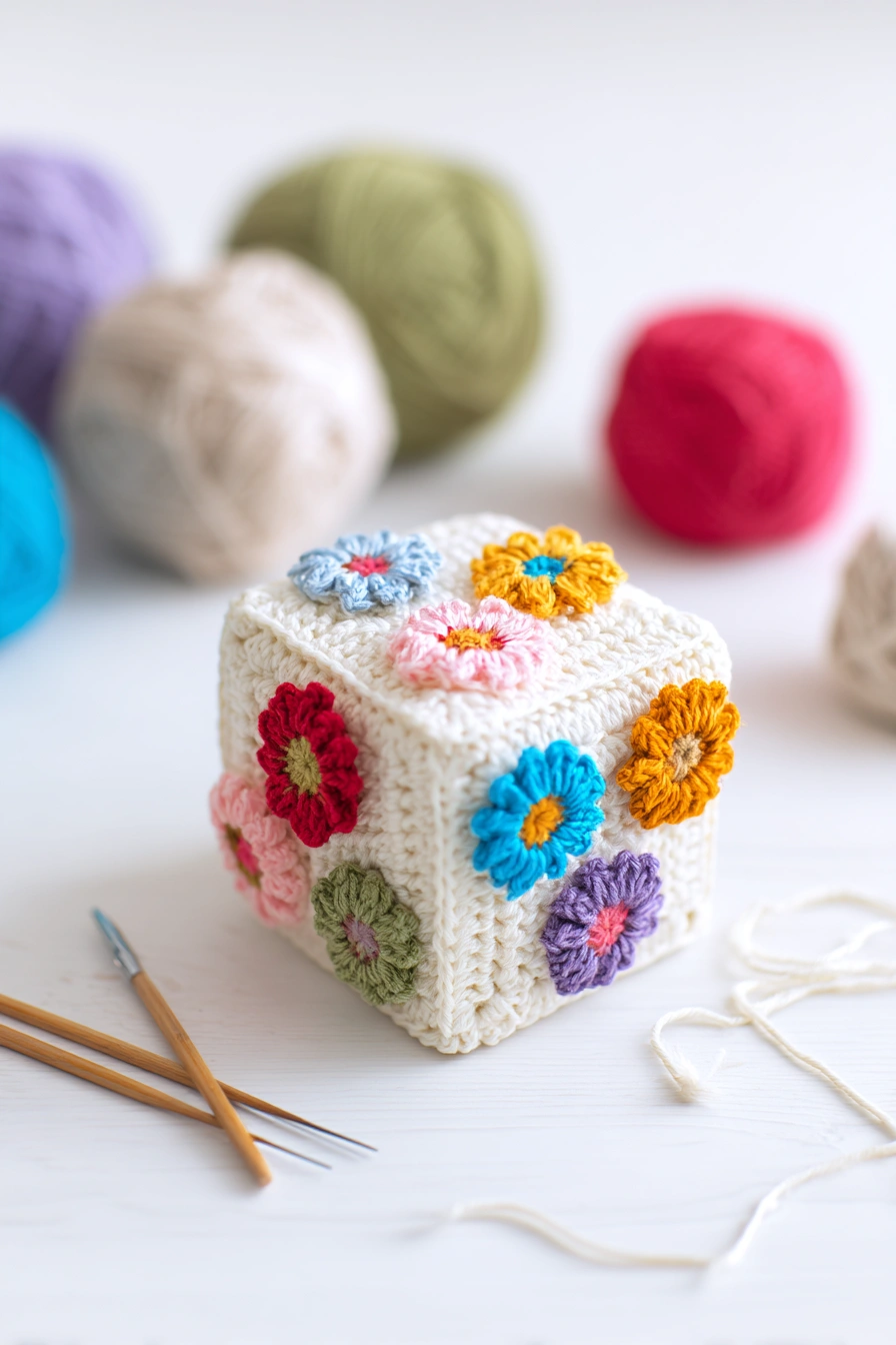 Floral Crochet Sensory Cube