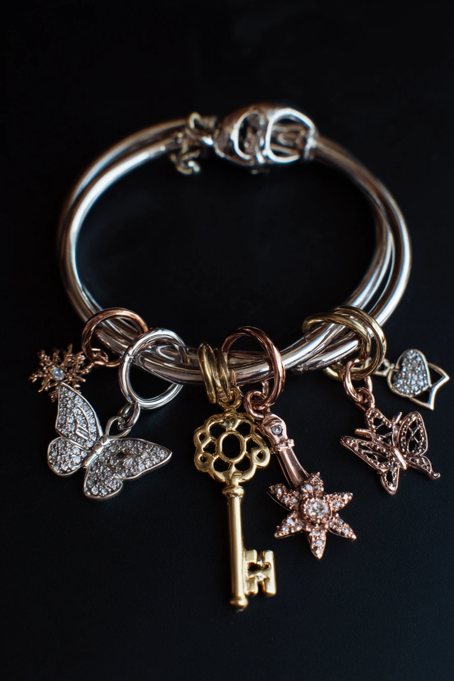 Whimsical Charms on a Silver Stack