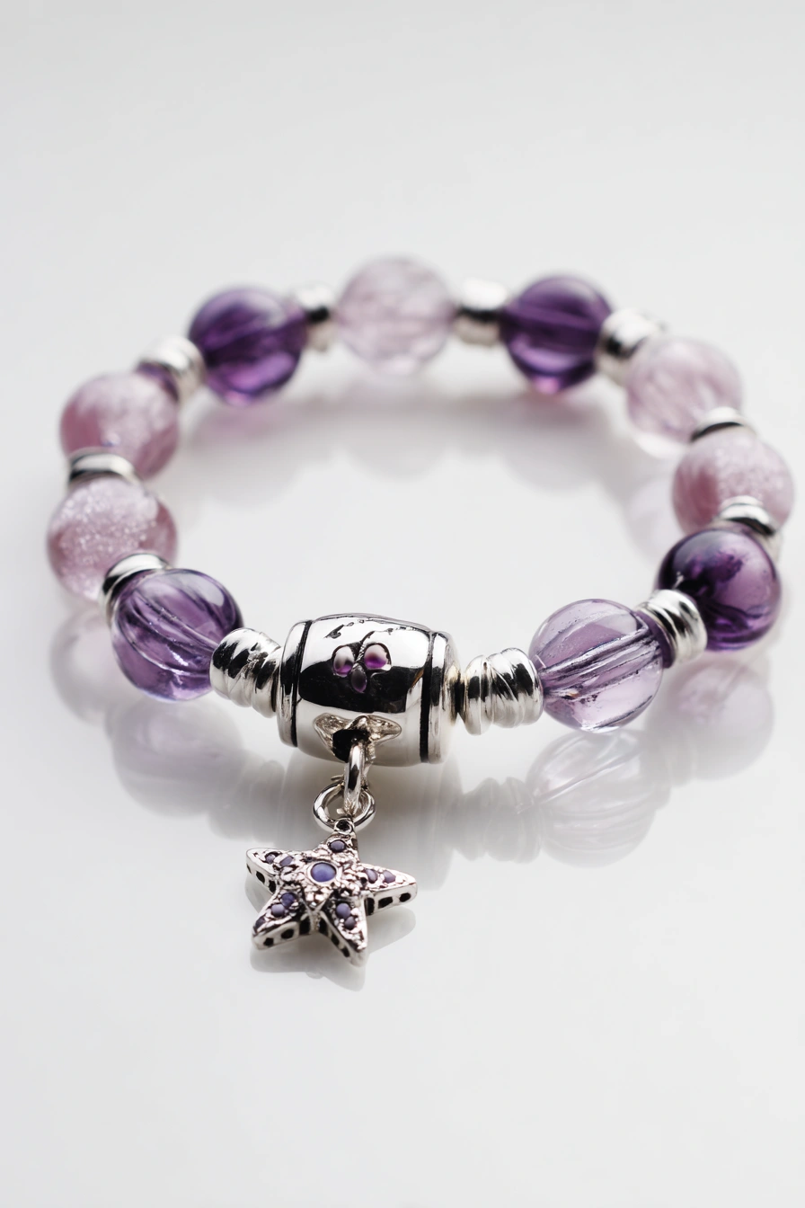 Lavender Star Charm Bracelet