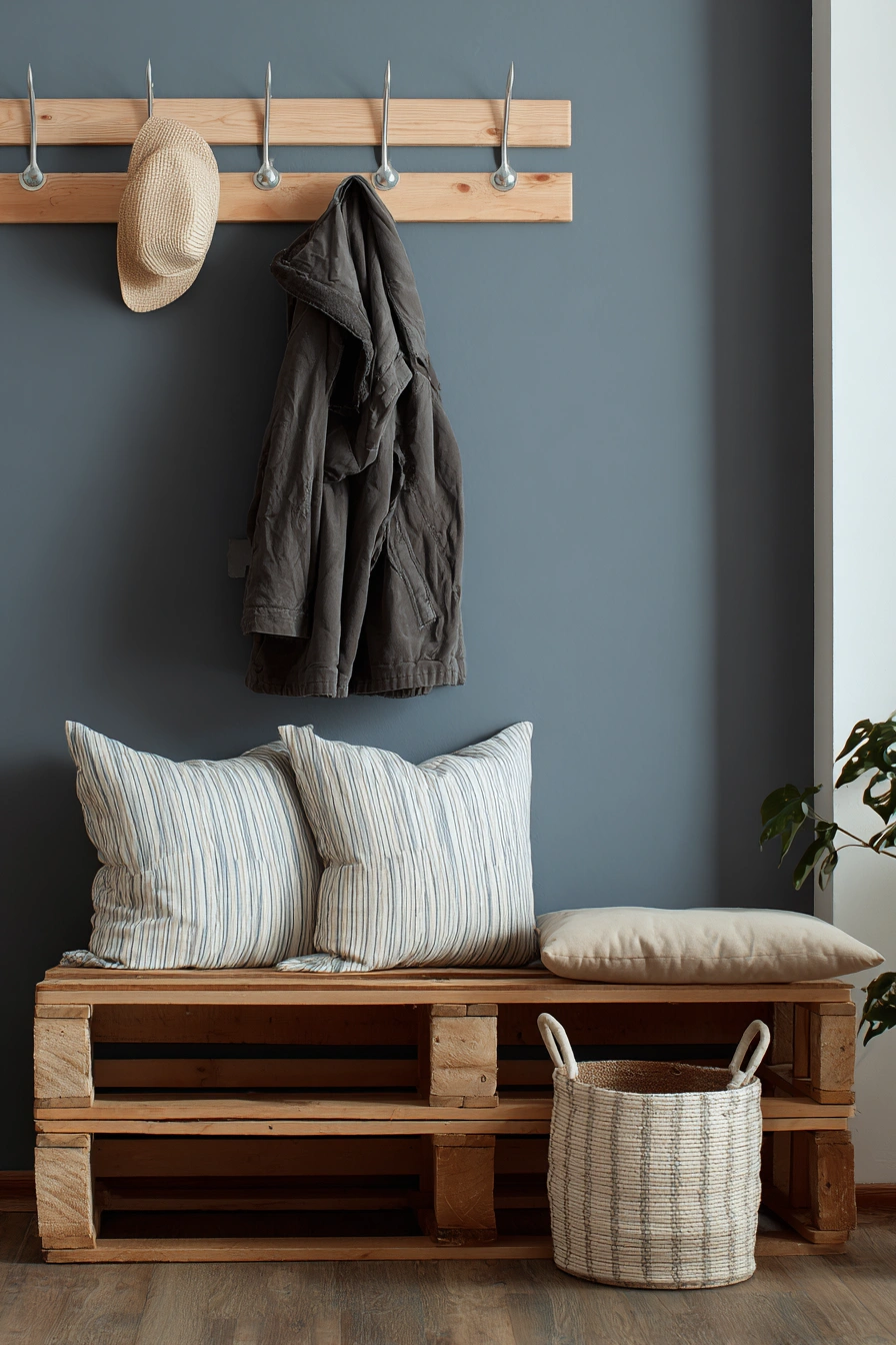 Rustic Entryway Bench with Pallet Style