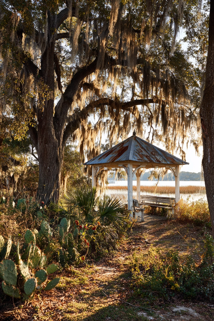 Rustic Bayfront Gazebo with Southern Charm