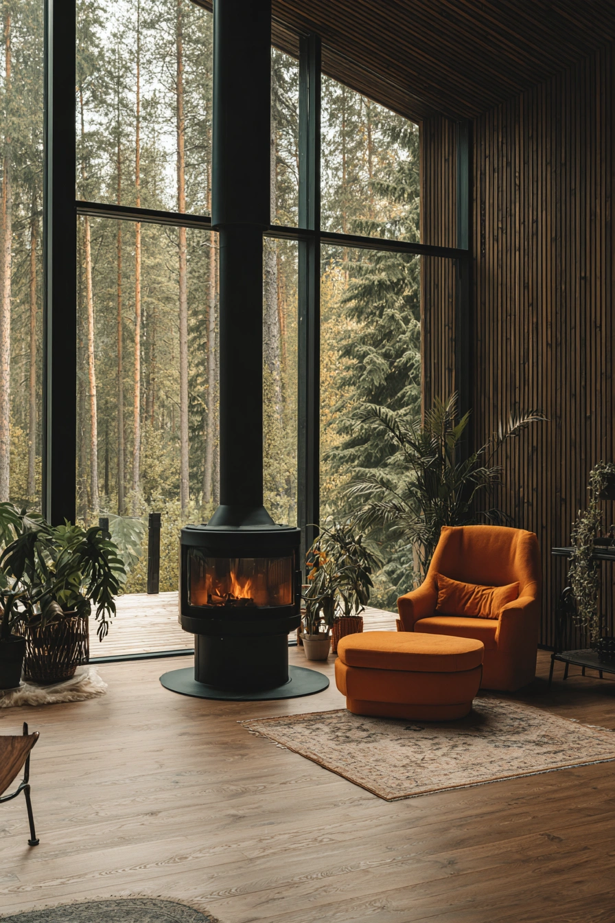 Scandinavian Serenity with Forest Views