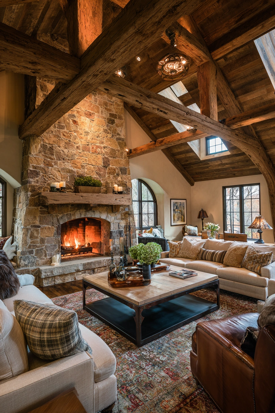 Rustic Elegance with Fireside Charm