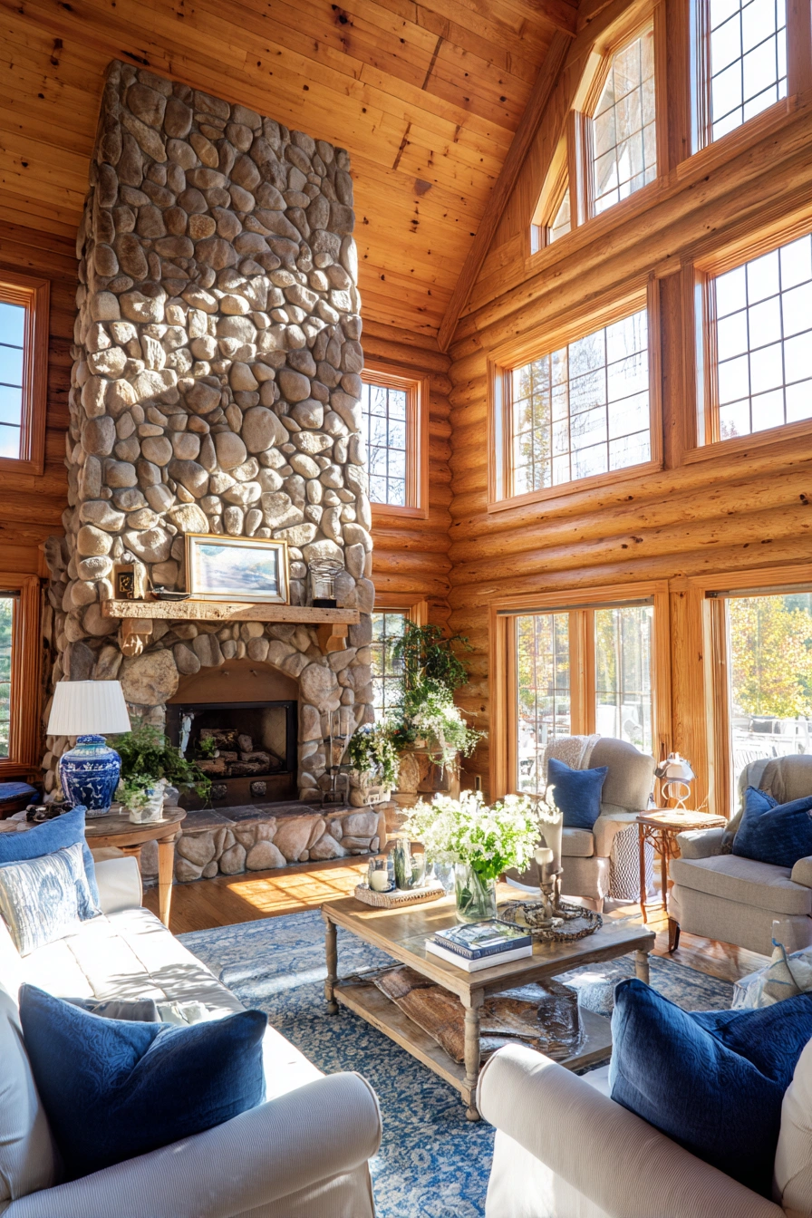 Rustic Lodge with River Rock Charm