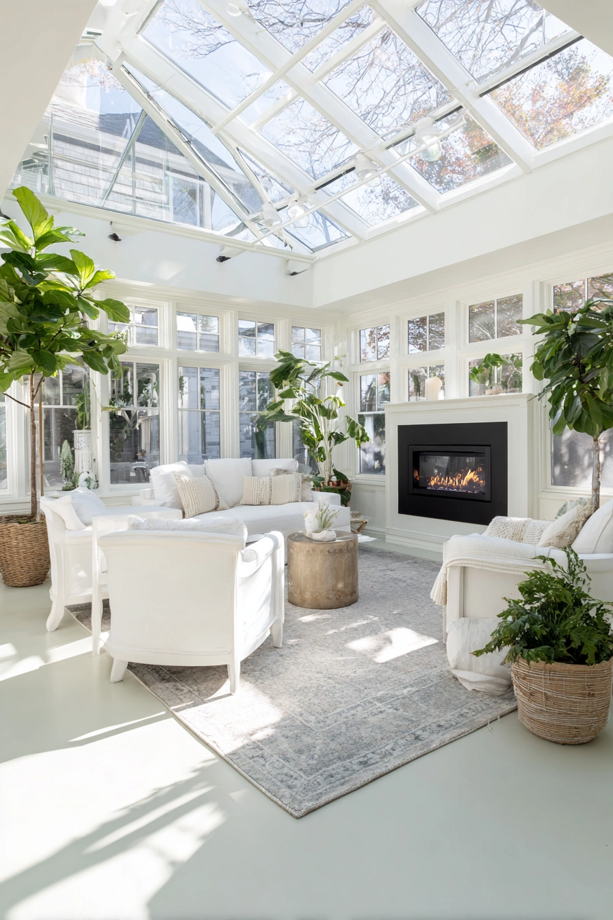 Bright Botanical Haven with Skylight Warmth
