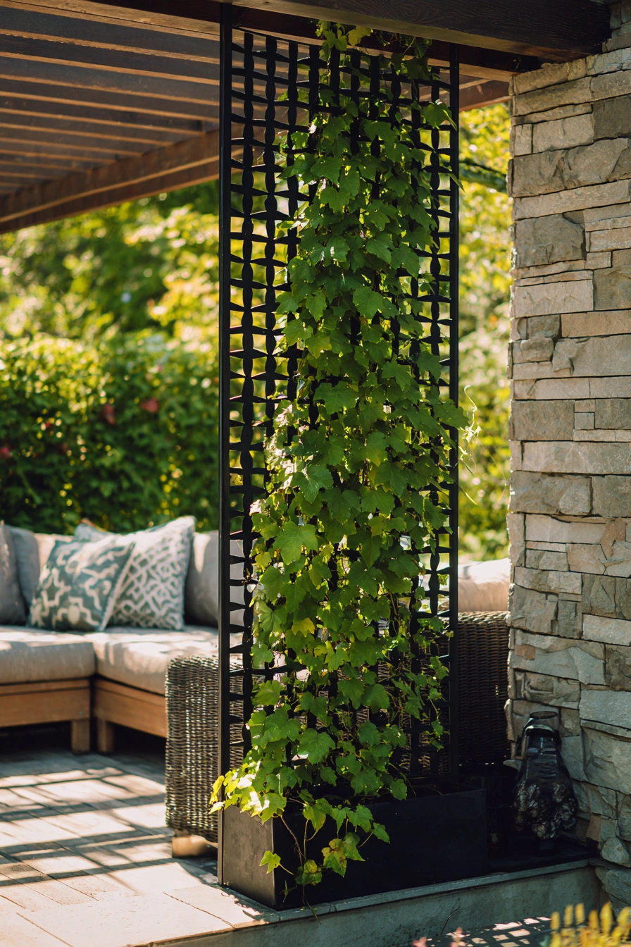 Modern Cattle Panel Trellis for Patio Charm