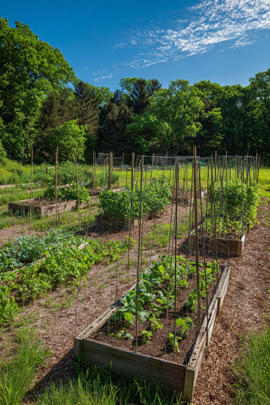 Raised Garden Beds with DIY Cattle Panel Trellises