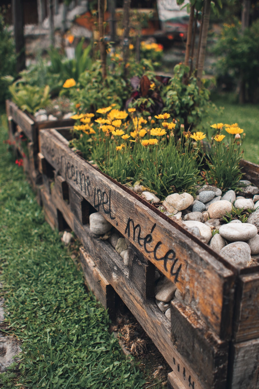 Pallet Planters with Rustic Charm