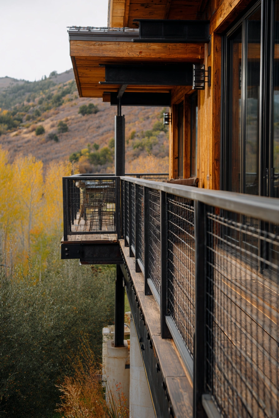 Modern Mountain Deck with Cattle Panel Railing