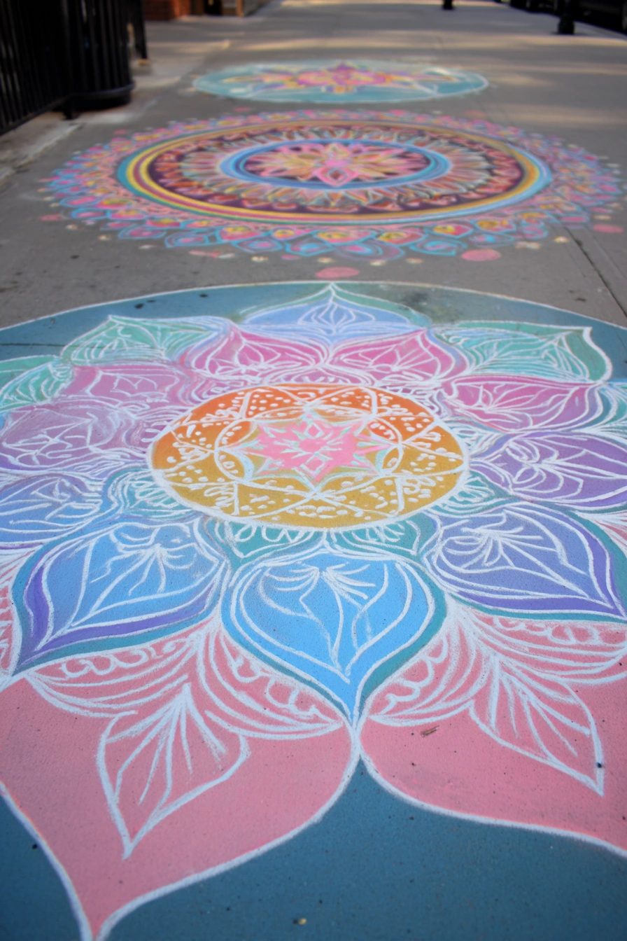 Rainbow Mandala Sidewalk Magic
