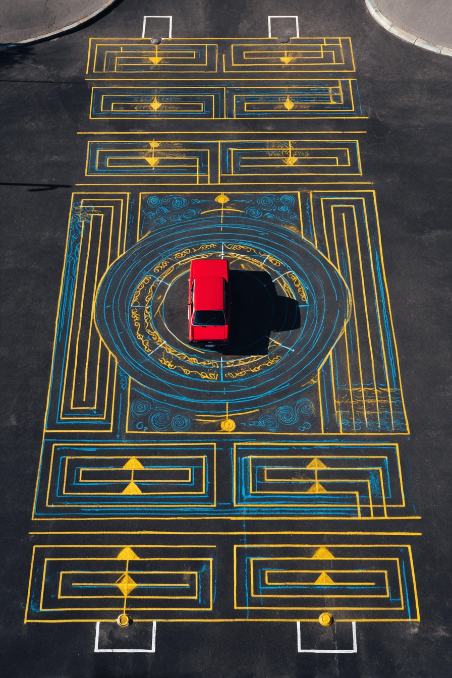 Maze Track Chalk Challenge