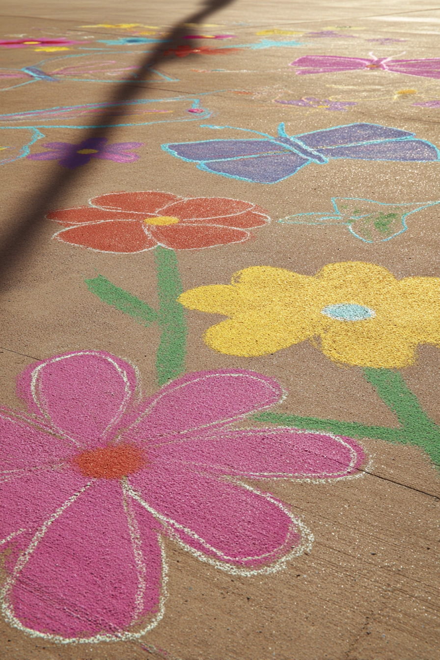 Butterfly Garden Sidewalk Scene