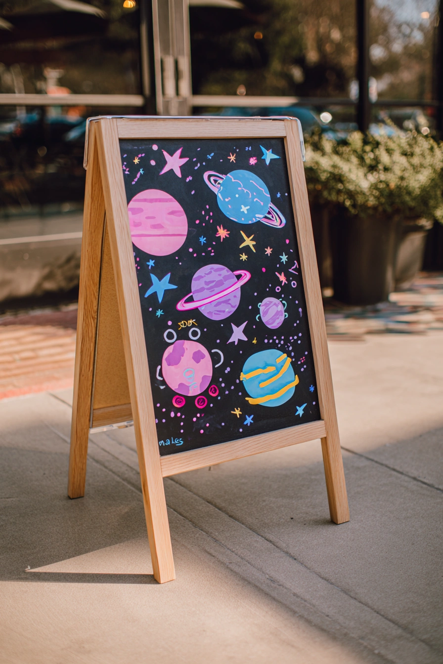 Outer Space Chalkboard Galaxy