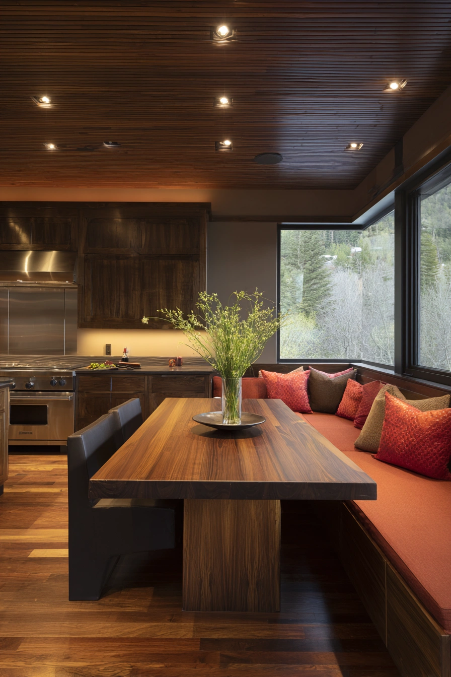 Cozy Corner Dining with Mountain Views