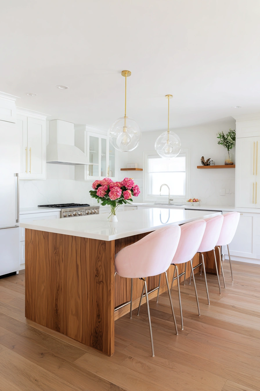 Soft Glam Meets Natural Wood