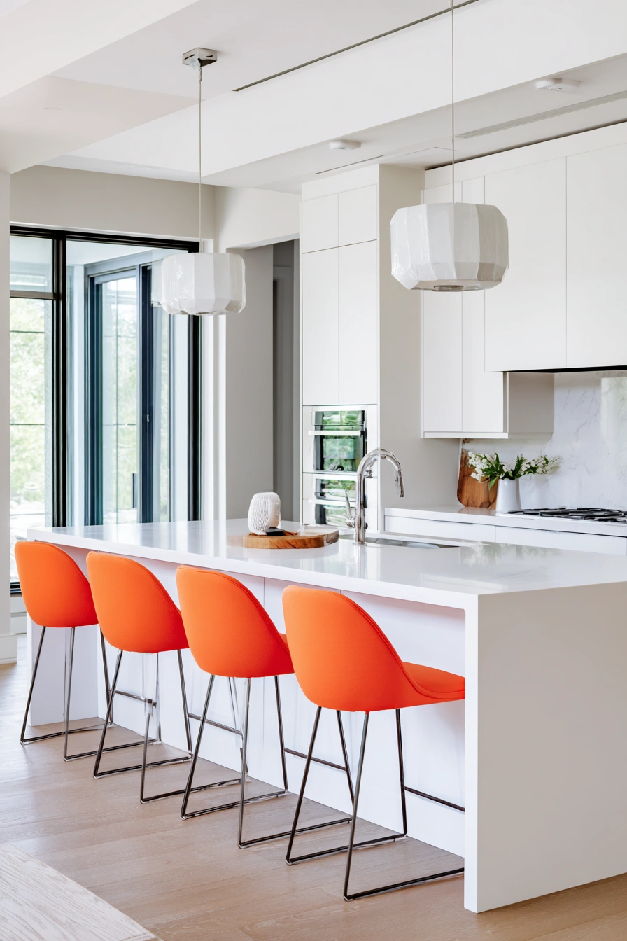 Minimalist Chic with a Pop of Orange